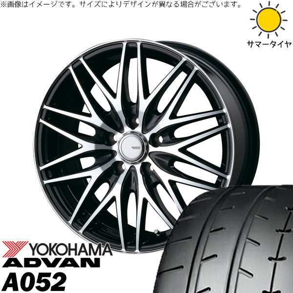 ヨコハマタイヤ アドバン A052 225/40R18 + アヴェント MR-10 ブラックポリッシュ 18インチ 7.5J +48 5H114.3P サマー・ホイール4本セット。1枚目。