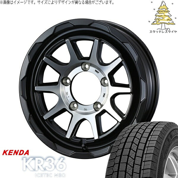 ケンダ アイステックネオ KR36 175/80R16 + マッドヴァンス06 マットブラックポリッシュ 16インチ 5.5J +22 5H139.7P スタッドレス・ホイール4本セット。1枚目。