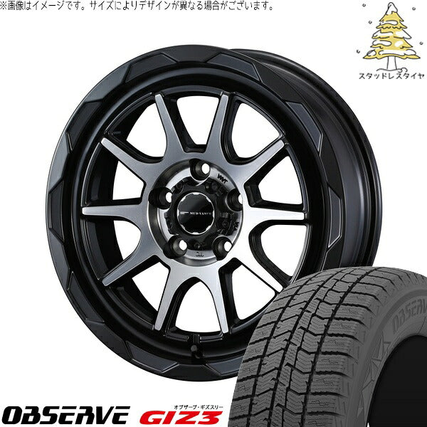トーヨータイヤ オブザーブ GIZ3 215/60R17 + マッドヴァンス06 マットブラックポリッシュ 17インチ 7J +40 5H114.3P スタッドレス・ホイール4本セット。1枚目。