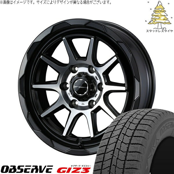 トーヨータイヤ オブザーブ GIZ3 215/60R17 + マッドヴァンス06 マットブラックポリッシュ 17インチ 6.5J +38 6H139.7P スタッドレス・ホイール4本セット。1枚目。