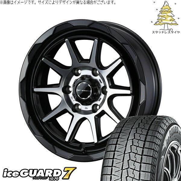 ヨコハマタイヤ アイスガードセブン IG70 215/65R16 + マッドヴァンス06 マットブラックポリッシュ 16インチ 6.5J +38 6H139.7P スタッドレス・ホイール4本セット。1枚目。