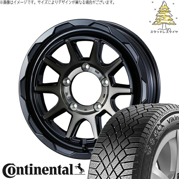 コンチネンタル バイキングコンタクト7 215/70R16 + マッドヴァンス06 ブラックポリッシュ/ブロンズクリア 16インチ 5.5J +22 5H139.7P スタッドレス・ホイール4本セット。1枚目。