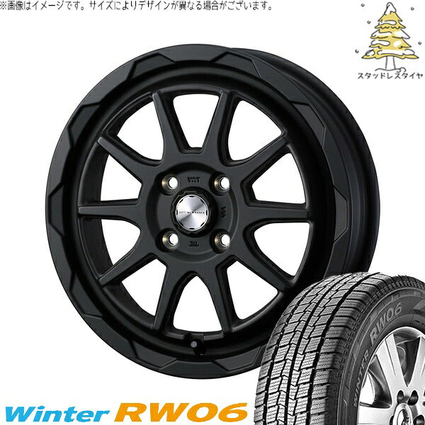 ハンコック ウィンター RW06 145R12 + マッドヴァンス06 フルマットブラック 12インチ 4J +40 4H100P スタッドレス・ホイール4本セット。1枚目。