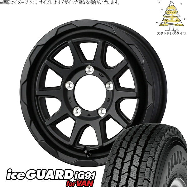 ヨコハマタイヤ アイスガード91 IG91 225/70R16 + マッドヴァンス06 フルマットブラック 16インチ 6J -5 5H139.7P スタッドレス・ホイール4本セット。1枚目。