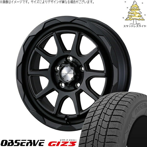 トーヨータイヤ オブザーブ GIZ3 185/55R16 + マッドヴァンス06 フルマットブラック 16インチ 6J +40 5H100P スタッドレス・ホイール4本セット。1枚目。