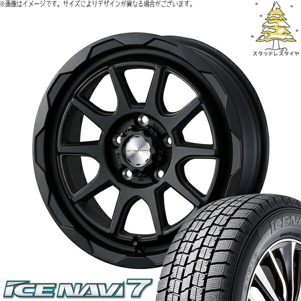 グッドイヤー アイスナビ7 195/65R16 + マッドヴァンス06 フルマットブラック 16インチ 7J +38 5H114.3P スタッドレス・ホイール4本セット。1枚目。