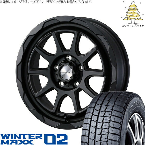 ダンロップ ウィンターマックス02 205/65R16 + マッドヴァンス06 フルマットブラック 16インチ 7J +38 5H114.3P スタッドレス・ホイール4本セット。1枚目。