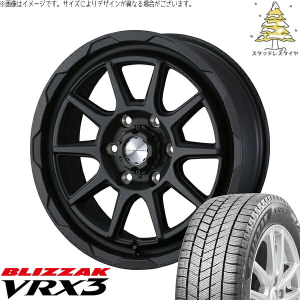 ブリヂストン ブリザック VRX3 215/65R16 + マッドヴァンス06 フルマットブラック 16インチ 6.5J +38 6H139.7P スタッドレス・ホイール4本セット。1枚目。