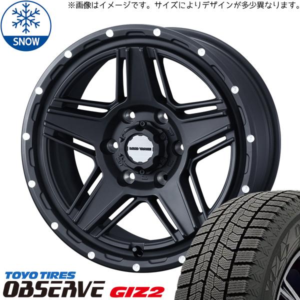 トーヨータイヤ OBSERVE 165/65R14 + マッドヴァンス07 フルマットブラック 14インチ 4.5J +45 4H100P スタッドレス・ホイール4本セット。1枚目。