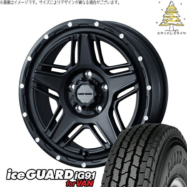 ヨコハマタイヤ アイスガード91 IG91 205/65R16 + マッドヴァンス07 フルマットブラック 16インチ 7J +38 5H114.3P スタッドレス・ホイール4本セット。1枚目。