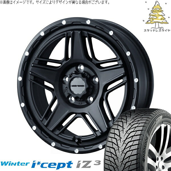 ハンコック ウィンターアイセプト IZ3 W636 205/65R16 + マッドヴァンス07 フルマットブラック 16インチ 7J +38 5H114.3P スタッドレス・ホイール4本セット。1枚目。