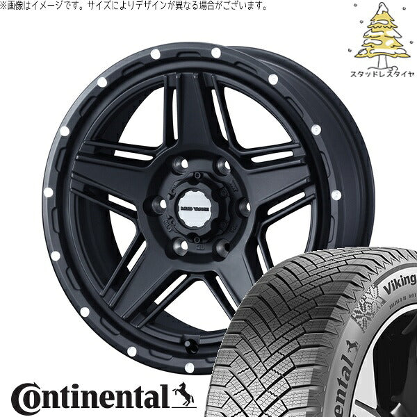 コンチネンタル バイキングコンタクト8 265/70R17 + マッドヴァンス07 フルマットブラック 17インチ 8J +20 6H139.7P スタッドレス・ホイール4本セット。1枚目。