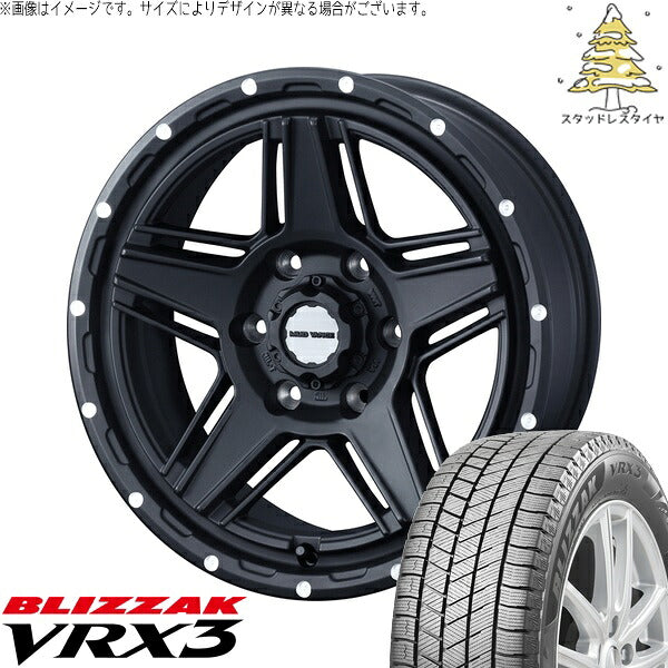 ブリヂストン ブリザック VRX3 215/70R16 + マッドヴァンス07 フルマットブラック 16インチ 6.5J +38 6H139.7P スタッドレス・ホイール4本セット。1枚目。