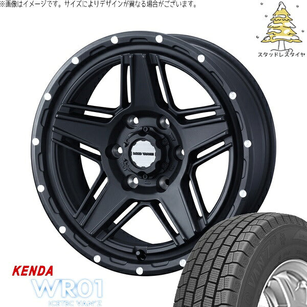 ケンダ アイステックバン WR01 195/80R15 + マッドヴァンス07 フルマットブラック 15インチ 6J +33 6H139.7P スタッドレス・ホイール4本セット。1枚目。