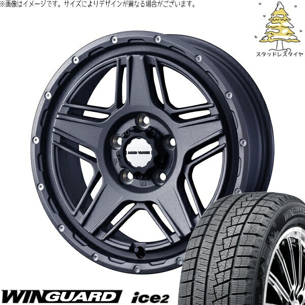 ネクセン ウィンガード アイス2 215/55R17 + マッドヴァンス07 フリントグレー 17インチ 7J +40 5H114.3P スタッドレス・ホイール4本セット。1枚目。