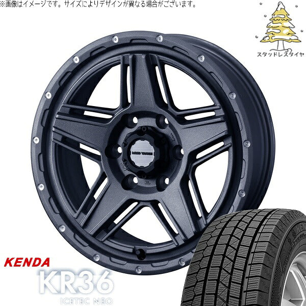 ケンダ アイステックネオ KR36 215/65R16 + マッドヴァンス07 フリントグレー 16インチ 6.5J +38 6H139.7P スタッドレス・ホイール4本セット。1枚目。