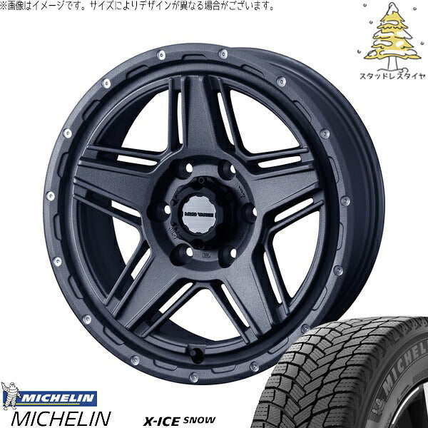 ミシュラン エックスアイス スノー 215/65R16 + マッドヴァンス07 フリントグレー 16インチ 6.5J +38 6H139.7P スタッドレス・ホイール4本セット。1枚目。