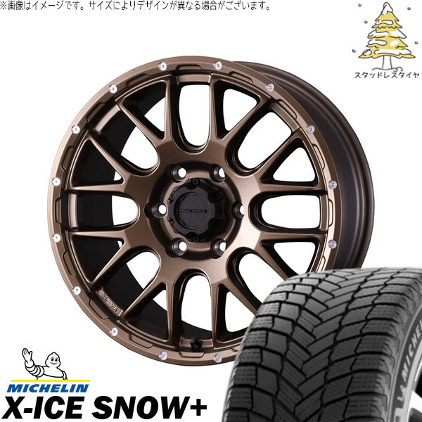 ミシュラン エックスアイス スノー+ 275/65R18 + マッドヴァンス08 マットブロンズ 18インチ 8.5J +50 6H139.7P スタッドレス・ホイール4本セット。1枚目。