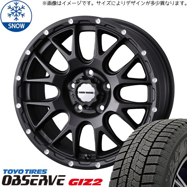 トーヨータイヤ OBSERVE 165/60R15 + マッドヴァンス08 フリントブラック 15インチ 4.5J +45 4H100P スタッドレス・ホイール4本セット。1枚目。