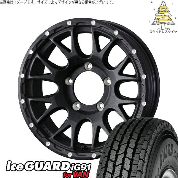 ヨコハマタイヤ アイスガード91 IG91 225/70R16 + マッドヴァンス08 フリントブラック 16インチ 5.5J +22 5H139.7P スタッドレス・ホイール4本セット。1枚目。