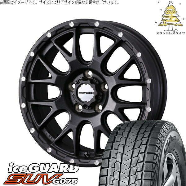 ヨコハマタイヤ アイスガード SUV G075 215/65R16 + マッドヴァンス08 フリントブラック 16インチ 7J +35 5H114.3P スタッドレス・ホイール4本セット。1枚目。