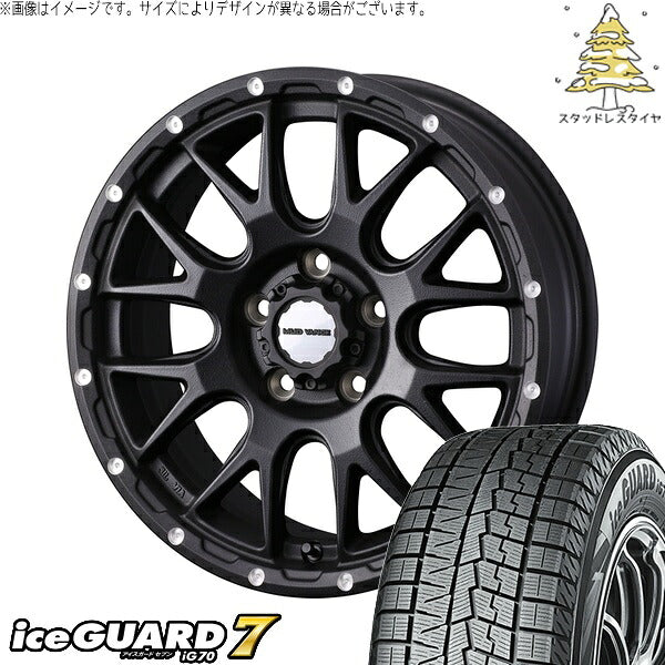 ヨコハマタイヤ アイスガードセブン IG70 215/60R17 + マッドヴァンス08 フリントブラック 17インチ 7J +38 5H114.3P スタッドレス・ホイール4本セット。1枚目。
