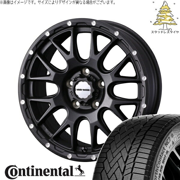 コンチネンタル ノースコンタクト NC7 215/60R17 + マッドヴァンス08 フリントブラック 17インチ 7J +38 5H114.3P スタッドレス・ホイール4本セット。1枚目。