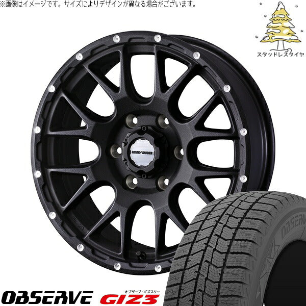 トーヨータイヤ オブザーブ GIZ3 215/65R16 + マッドヴァンス08 フリントブラック 16インチ 6.5J +38 6H139.7P スタッドレス・ホイール4本セット。1枚目。