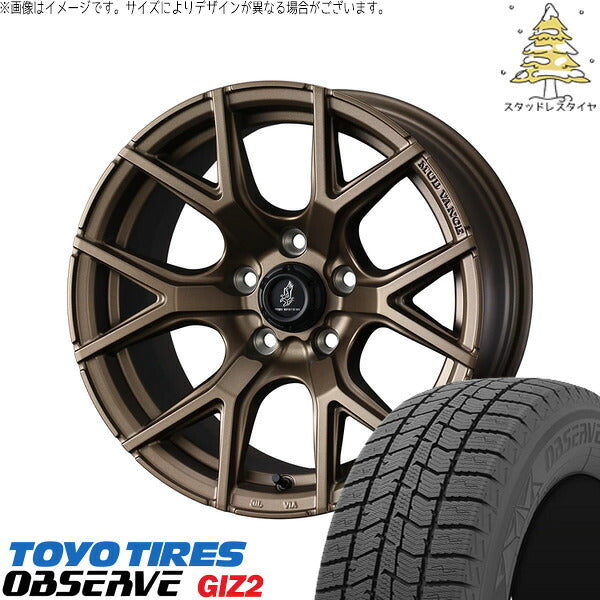 トーヨータイヤ OBSERVE 225/45R18 + マッドヴァンスSD フルマットブロンズ 18インチ 7.5J +35 5H114.3P スタッドレス・ホイール4本セット。1枚目。