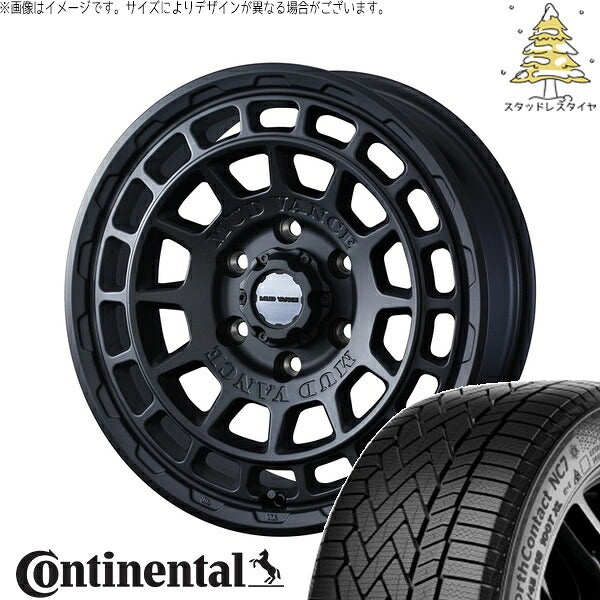 コンチネンタル ノースコンタクト NC7 215/60R17 + マッドヴァンスX タイプF フルマットブラック 17インチ 7J +38 5H114.3P スタッドレス・ホイール4本セット。1枚目。