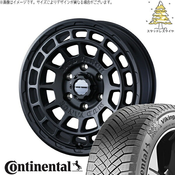 コンチネンタル バイキングコンタクト8 265/70R17 + マッドヴァンスX タイプF フルマットブラック 17インチ 8J +20 6H139.7P スタッドレス・ホイール4本セット。1枚目。