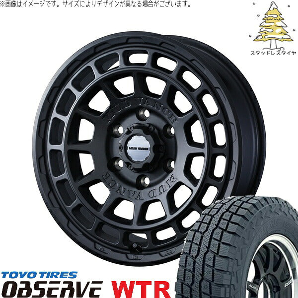 トーヨータイヤ オブザーブ W/T-R 265/70R17 + マッドヴァンスX タイプF フルマットブラック 17インチ 8J +20 6H139.7P スタッドレス・ホイール4本セット。1枚目。