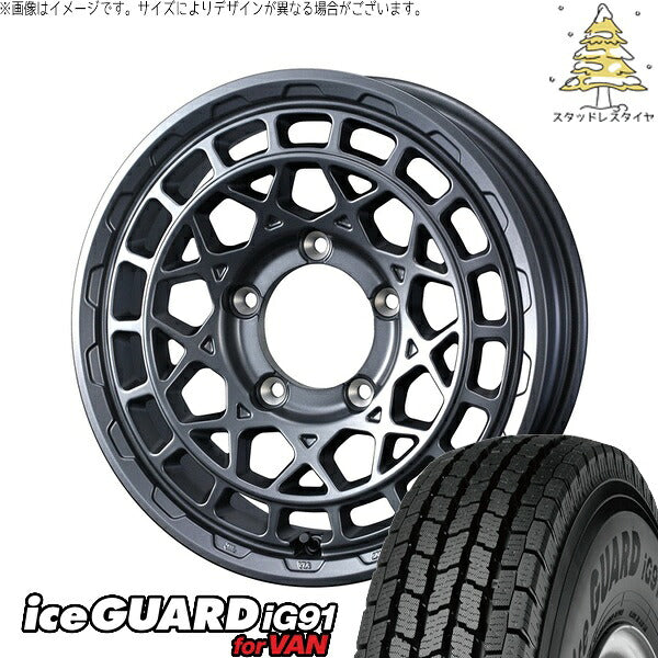 ヨコハマタイヤ アイスガード91 IG91 225/70R16 + マッドヴァンスX タイプM マットガンメタ 16インチ 6J -5 5H139.7P スタッドレス・ホイール4本セット。1枚目。