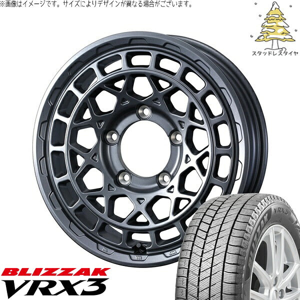 ブリヂストン ブリザック VRX3 215/70R16 + マッドヴァンスX タイプM マットガンメタ 16インチ 5.5J +22 5H139.7P スタッドレス・ホイール4本セット。1枚目。