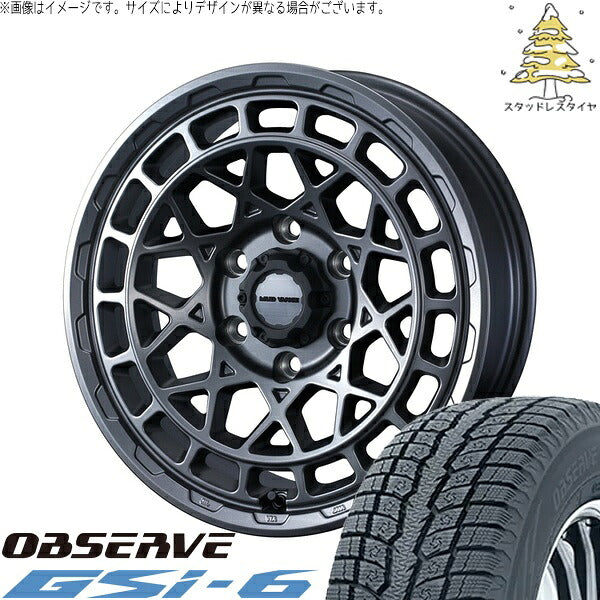 トーヨータイヤ オブザーブ Gsi-6 225/60R17 + マッドヴァンスX タイプM マットガンメタ 17インチ 7J +38 5H114.3P スタッドレス・ホイール4本セット。1枚目。