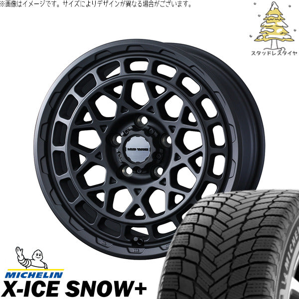 ミシュラン エックスアイス スノー+ 235/60R18 + マッドヴァンスX タイプM フルマットブラック 18インチ 7.5J +35 5H114.3P スタッドレス・ホイール4本セット。1枚目。