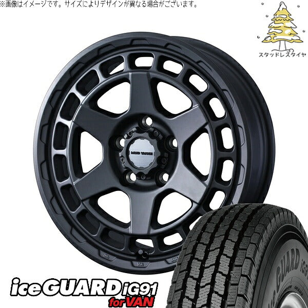 ヨコハマタイヤ アイスガード91 IG91 225/70R16 + マッドヴァンスX タイプS フルマットブラック 16インチ 7J +35 5H114.3P スタッドレス・ホイール4本セット。1枚目。