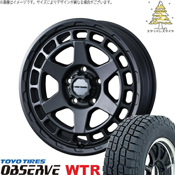 トーヨータイヤ オブザーブ W/T-R 285/70R17 + マッドヴァンスX タイプS フルマットブラック 17インチ 8J +20 6H139.7P スタッドレス・ホイール4本セット。1枚目。