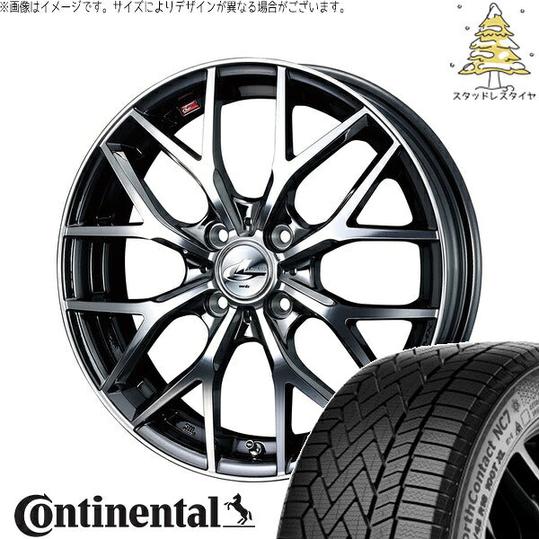コンチネンタル ノースコンタクト NC7 175/65R15 + レオニス MX ブラックメタルコート/ミラーカット 15インチ 4.5J +45 4H100P スタッドレス・ホイール4本セット。1枚目。