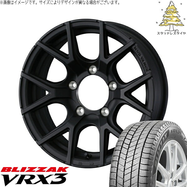 ブリヂストン ブリザック VRX3 215/70R16 + マッドヴァンスSD フルマットブラック 16インチ 6J -5 5H139.7P スタッドレス・ホイール4本セット。1枚目。