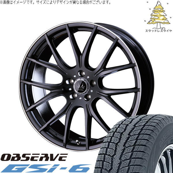 トーヨータイヤ オブザーブ Gsi-6 255/45R20 + ボルテック HYPER MZ ブラック/フランジポリッシュ 20インチ 8.0J +38 5H114.3P スタッドレス・ホイール4本セット。1枚目。