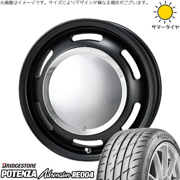 ブリヂストン ポテンザ アドレナリン RE004 165/50R15 + ラグテック ネオムーン2 マットブラック 15インチ 6J +44 4H100P サマー・ホイール4本セット。1枚目。
