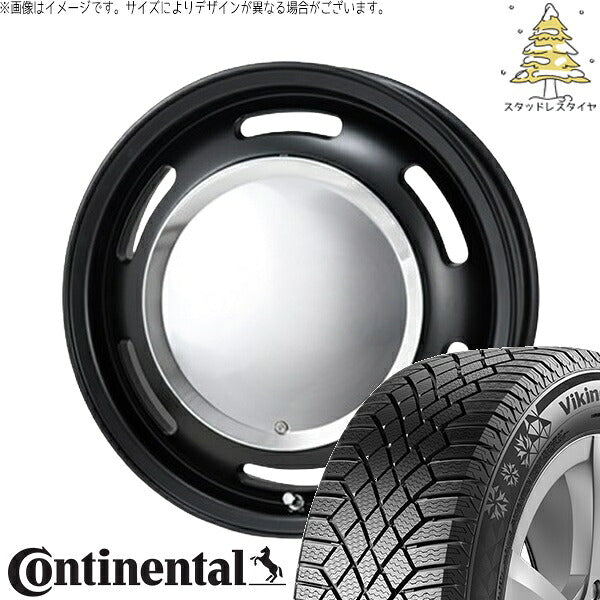 コンチネンタル バイキングコンタクト7 175/55R15 + ラグテック ネオムーン2 マットブラック 15インチ 6J +44 4H100P スタッドレス・ホイール4本セット。1枚目。