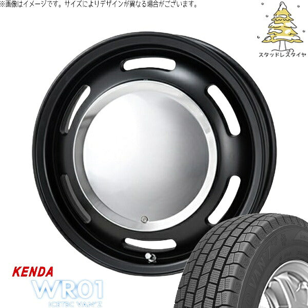 ケンダ アイステックバン WR01 (ICETEC VAN WR01) 195/80R15 + ラグテック ネオムーン2 マットブラック 15インチ 6J +33 6H139.7P スタッドレス・ホイール4本セット。1枚目。