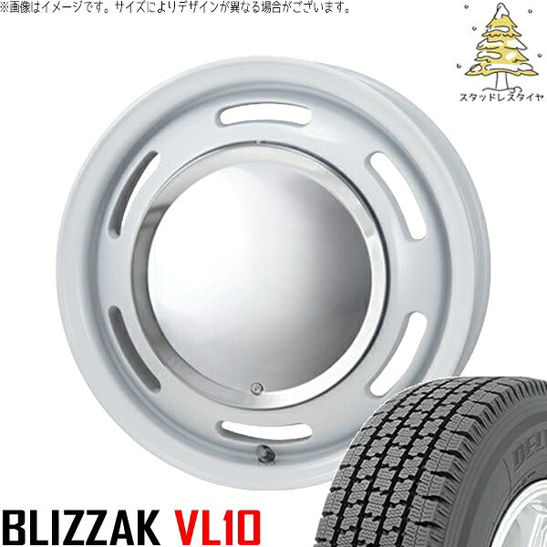 ブリヂストン ブリザック VL10 145/80R13 + ラグテック ネオムーン2 ホワイト 13インチ 4.00B +43 4H100P スタッドレス・ホイール4本セット。1枚目。