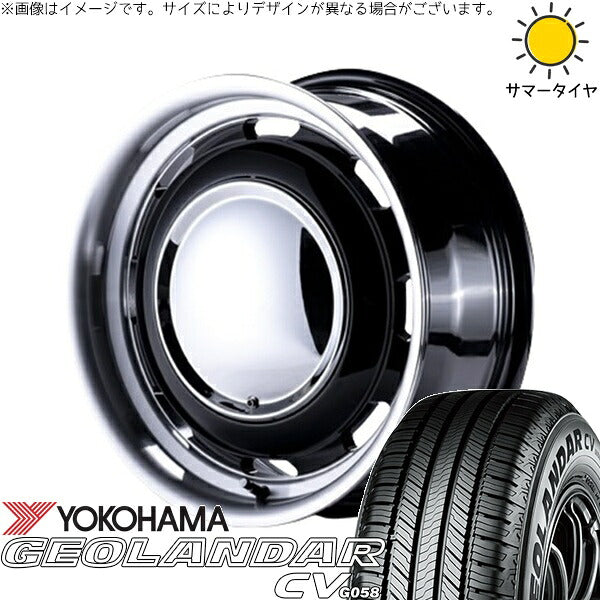 ヨコハマタイヤ ジオランダーCV G058 165/60R15 + ラグテック ネオムーン3 ブラック/リムポリッシュ 15インチ 5J +45 4H100P サマー・ホイール4本セット。1枚目。