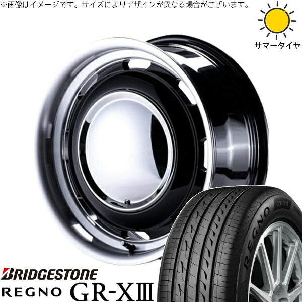 ブリヂストン レグノ GR-X3 RV 215/65R16 + ラグテック ネオムーン3 ブラック/リムポリッシュ 16インチ 6.5J +38 6H139.7P サマー・ホイール4本セット。1枚目。