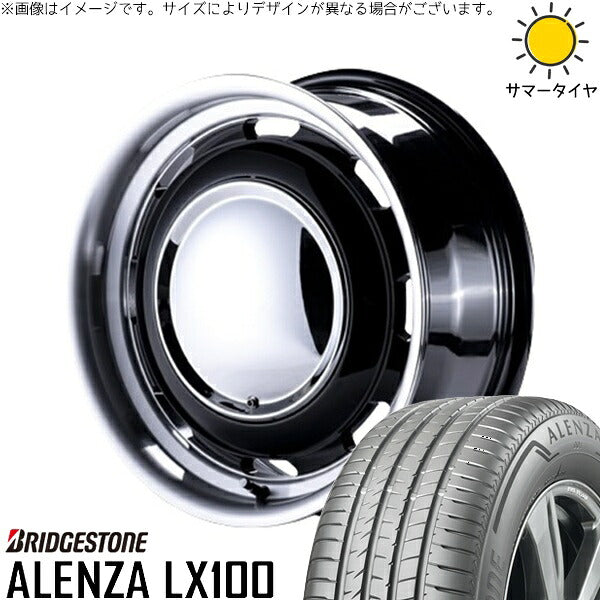 ブリヂストン アレンザ LX100 215/70R16 + ラグテック ネオムーン3 ブラック/リムポリッシュ 16インチ 6.5J +38 6H139.7P サマー・ホイール4本セット。1枚目。