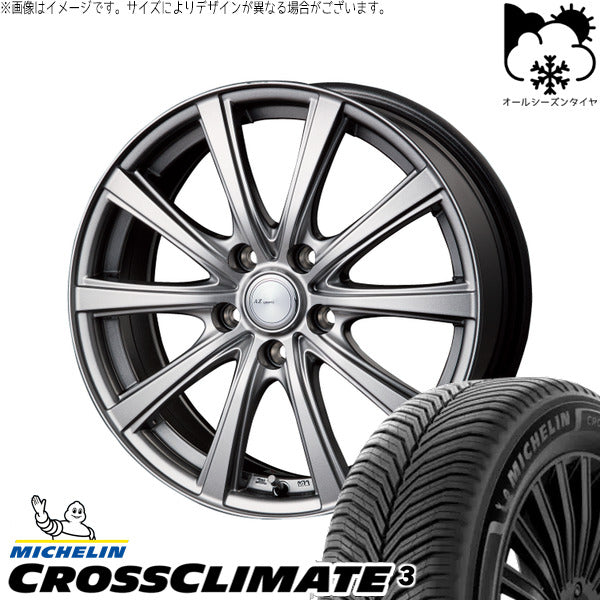 ミシュラン CROSSCLIMATE 3 225/60R18 + AZ sports NR-10 メタリックグレー 18インチ 7.5J +48 5H114.3P オールシーズン・ホイール4本セット。1枚目。