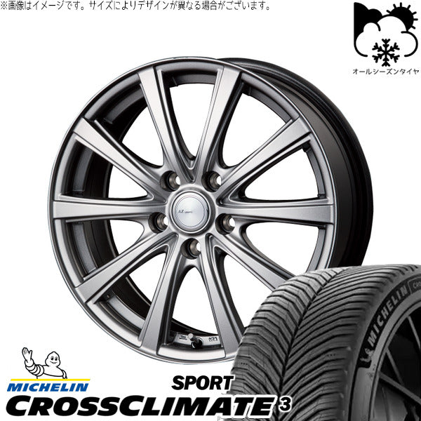ミシュラン CROSSCLIMATE 3 SPORT 225/40R18 + AZ sports NR-10 メタリックグレー 18インチ 7.5J +38 5H114.3P オールシーズン・ホイール4本セット。1枚目。